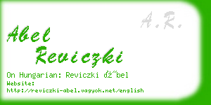 abel reviczki business card